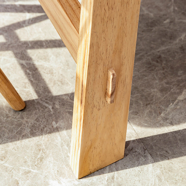 Rectangle Trestle Base Dining Table Modern Pine Wood Table for Kitchen