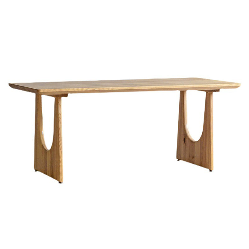Rectangle Double Pedestal Dining Table Modern Pine Wood Table for Kitchen