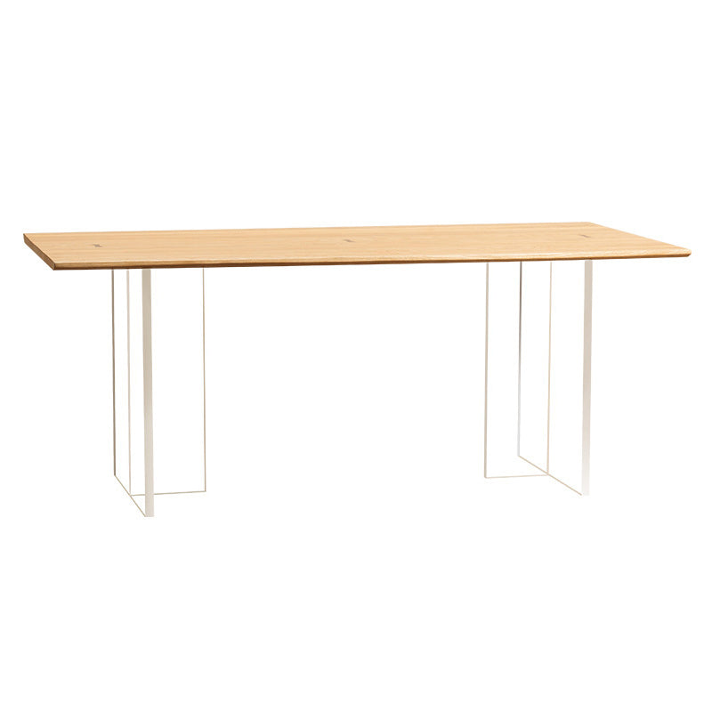 Rectangle Double Pedestal Dining Table Modern Wood Table for Kitchen