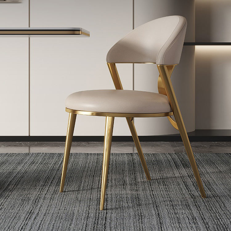 Glam Upholstered Dining Chairs Faux Leather Kitchen Dining Chair