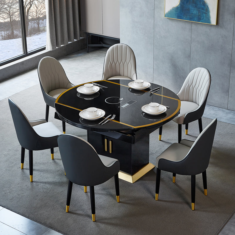 Glam Solid Wood Legs Chair Parsons Upholstered Chair for Dining Room