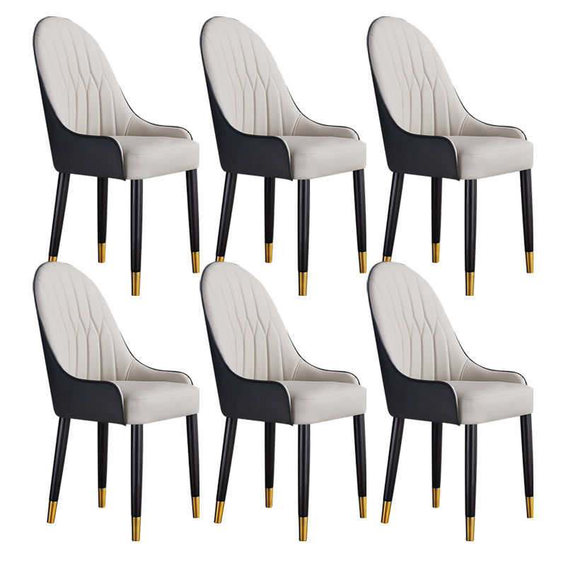 Glam Solid Wood Legs Chair Parsons Upholstered Chair for Dining Room