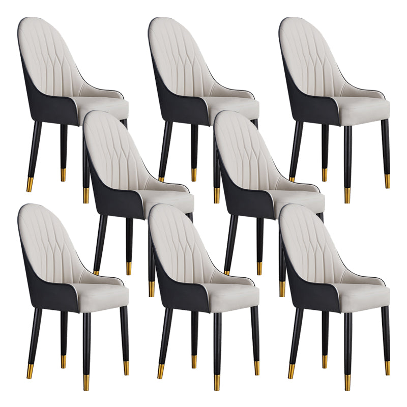 Glam Solid Wood Legs Chair Parsons Upholstered Chair for Dining Room