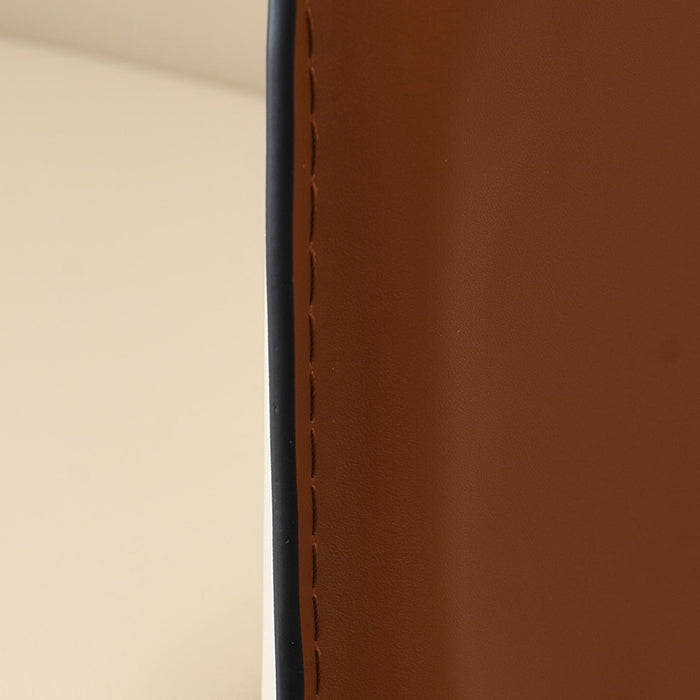 Upholstered Arm Chair Indoor Modern Faux Leather Dining Arm Chair with Metal Frame