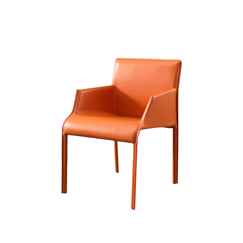 Modern Indoor Upholstered Arm Chair Faux Leather Dining Chair for Dining Room