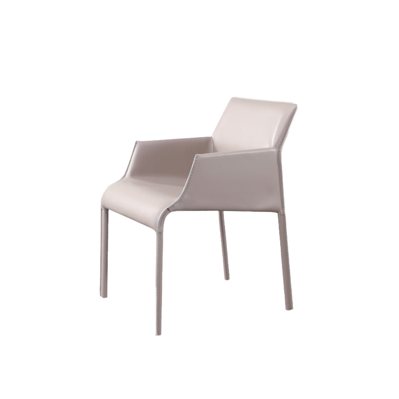 Modern Indoor Upholstered Arm Chair Faux Leather Dining Chair for Dining Room
