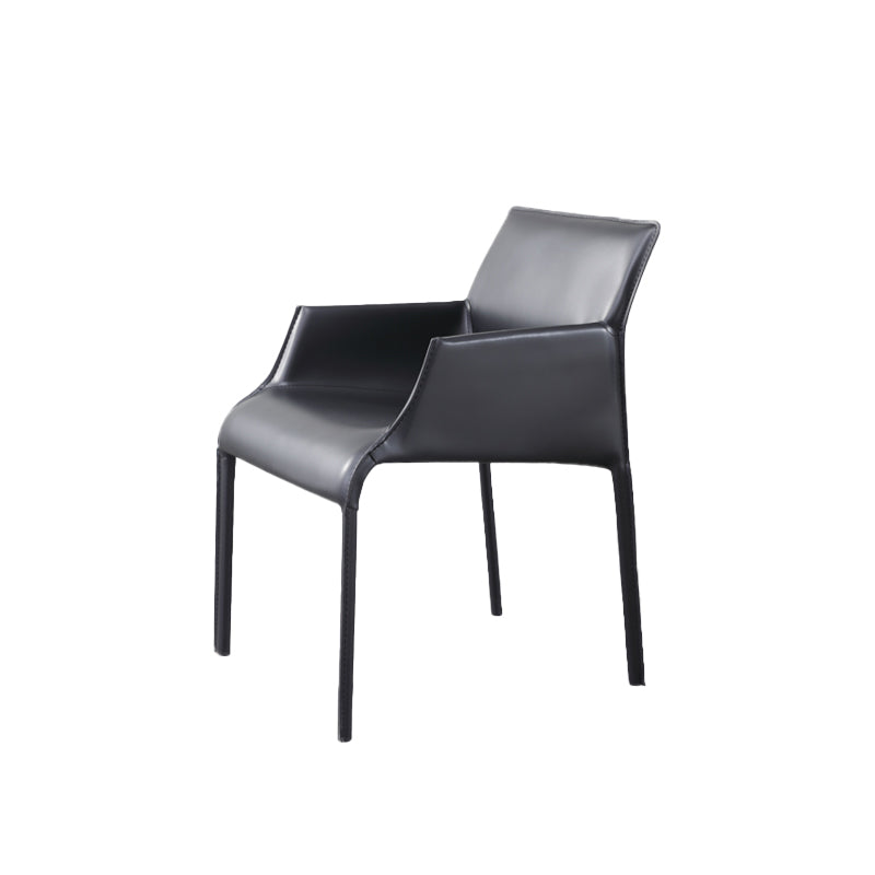 Modern Indoor Upholstered Arm Chair Faux Leather Dining Chair for Dining Room