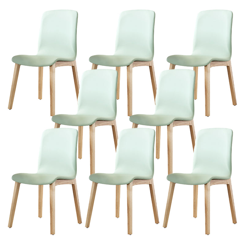 Indoor PU Leather Dining Chair Solid Wood Legs Dining Side Chair
