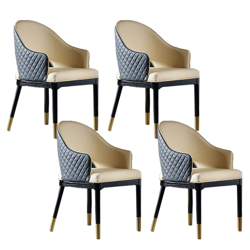 Upholstered Dining Chairs Contemporary Kitchen Chair with Wood Legs