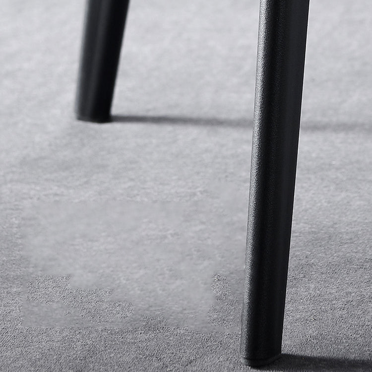 Industrial Dining Faux Leather Chair Indoor Black Metal Legs Dining Chair