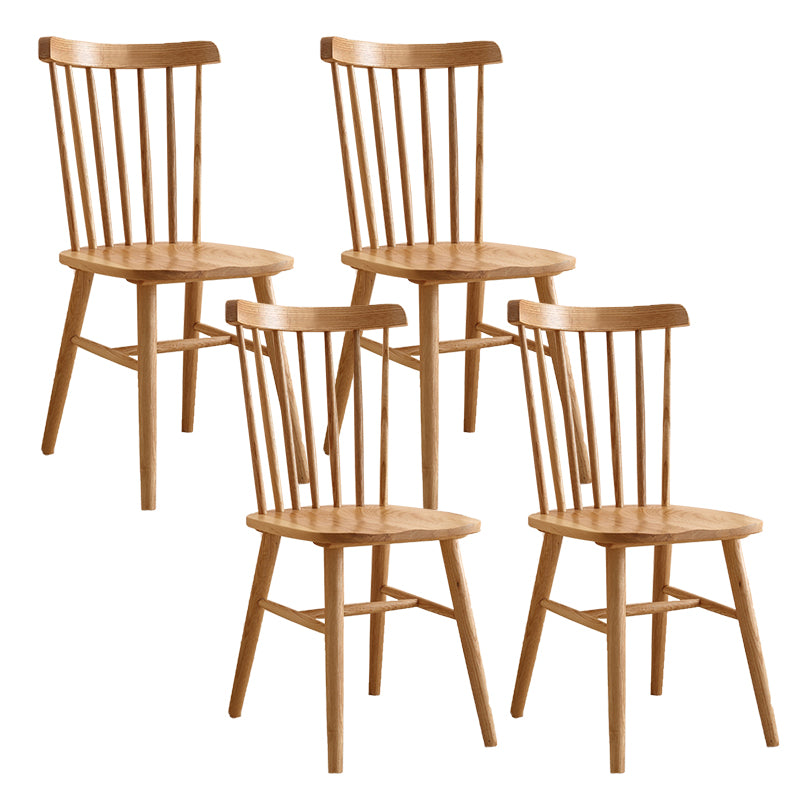 Contemporary Slat Back Stacking Chair Solid Wood Side Chair for Home