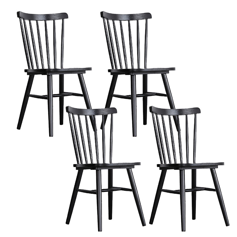 Contemporary Slat Back Stacking Chair Solid Wood Side Chair for Home