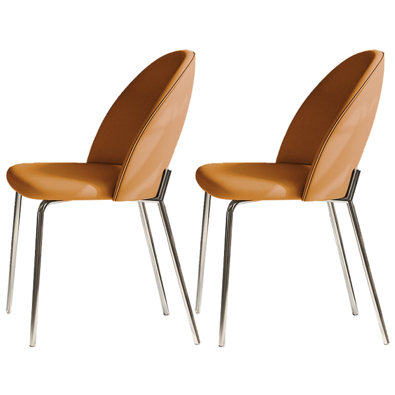 Contemporary Kitchen Dining Chairs Faux Leather Side Chairs with Metal Legs