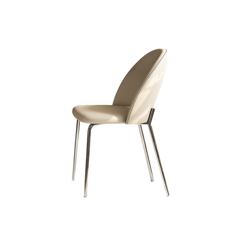 Contemporary Kitchen Dining Chairs Faux Leather Side Chairs with Metal Legs