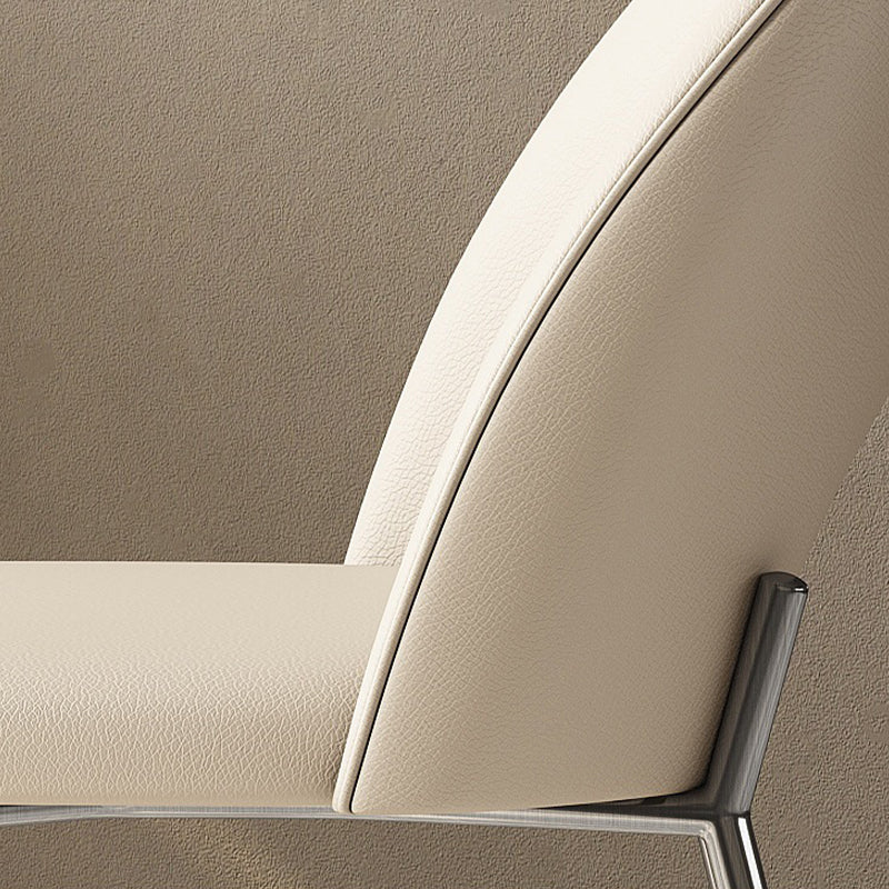 Contemporary Kitchen Dining Chairs Faux Leather Side Chairs with Metal Legs