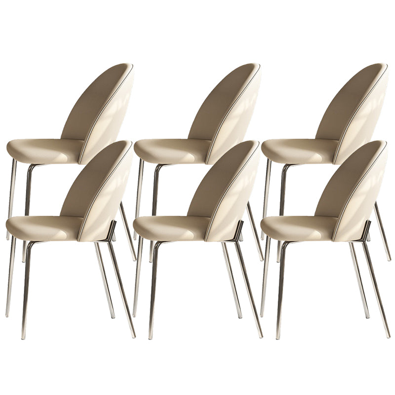 Contemporary Kitchen Dining Chairs Faux Leather Side Chairs with Metal Legs