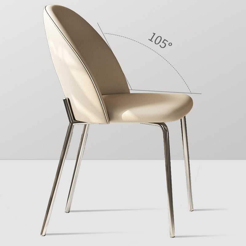 Contemporary Kitchen Dining Chairs Faux Leather Side Chairs with Metal Legs