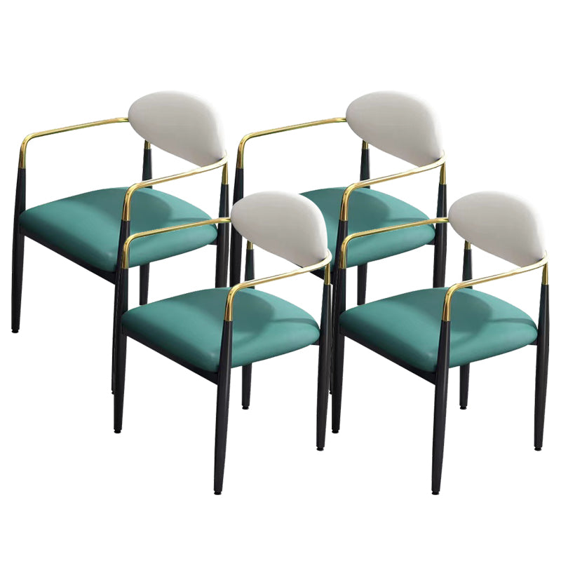 Glam Kitchen Dining Arm Chair Upholstered Dining Chairs for Home