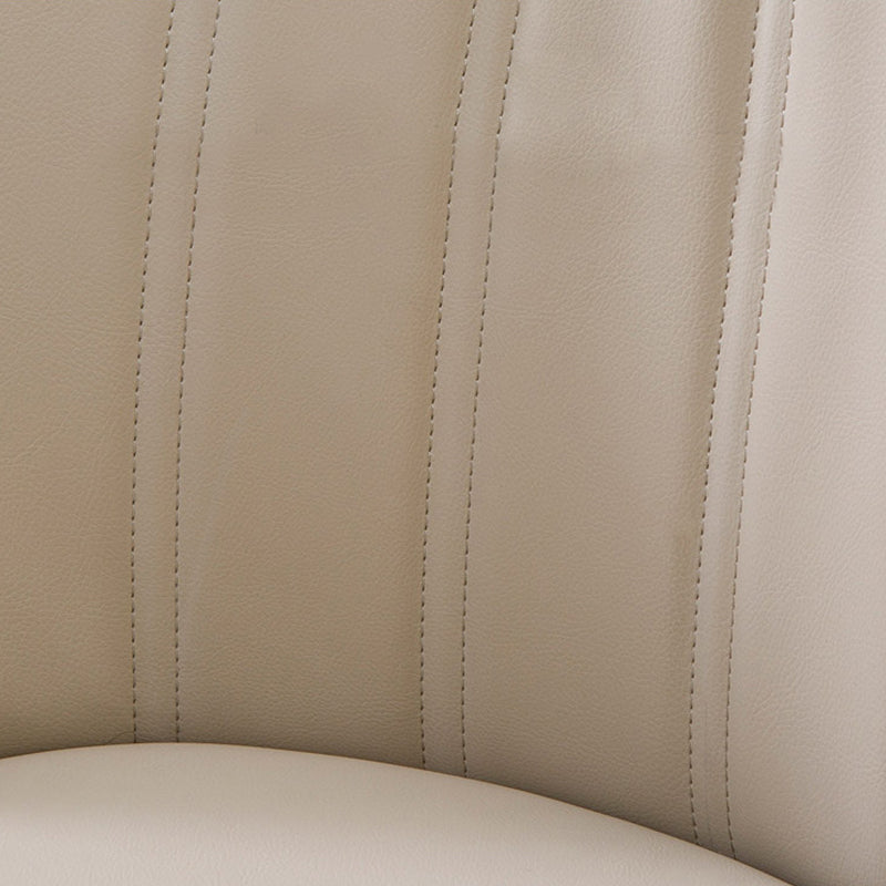 Glam Arm Dining Chairs Faux Leather Side Chairs with Metal Legs