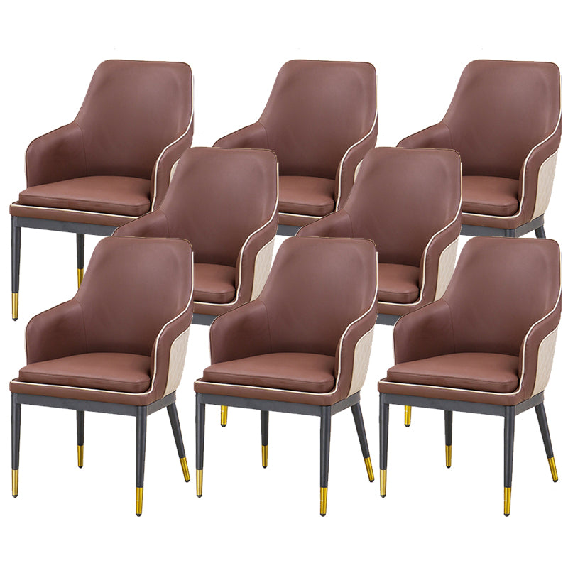 Glam Kitchen Dining Arm Chair Upholstered Side Chair with Metal Legs