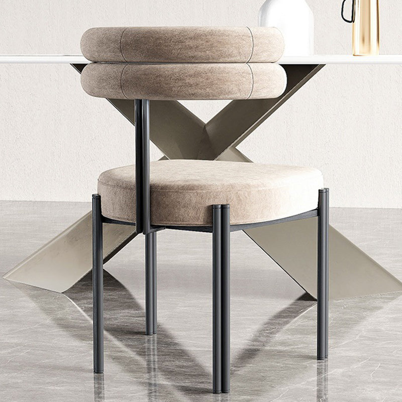 Contemporary Kitchen Dining Chairs Upholstered Side Chairs with Black Legs