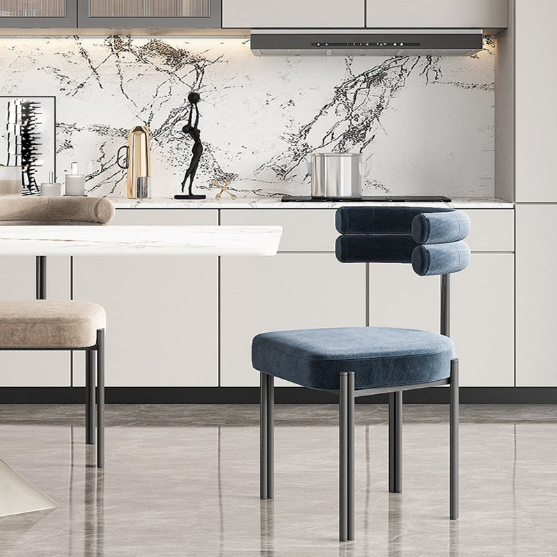 Contemporary Kitchen Dining Chairs Upholstered Side Chairs with Black Legs
