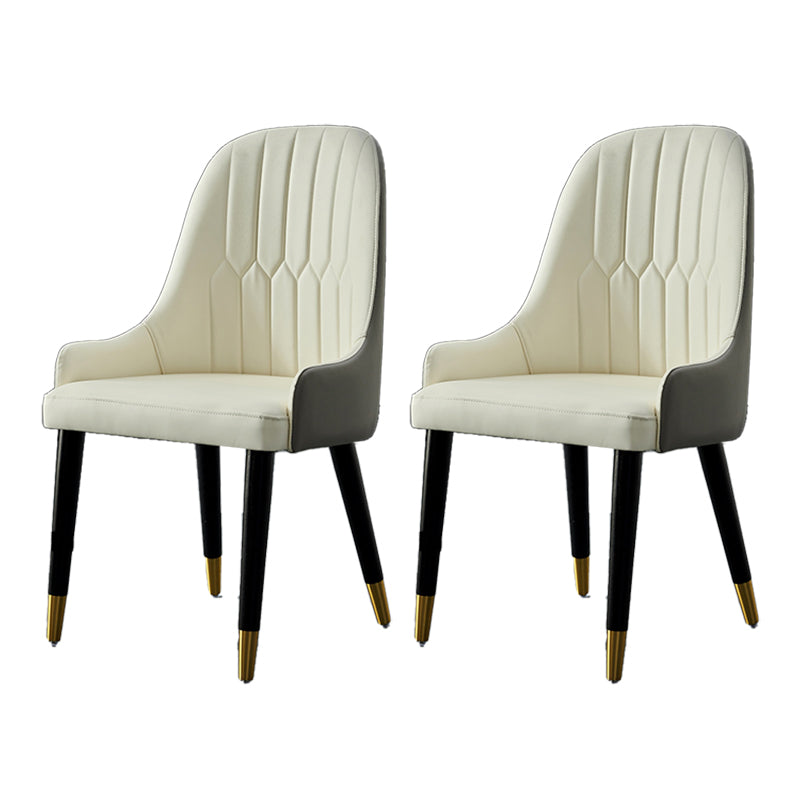 Glam Kitchen Dining Chairs Upholstered Side Chairs with Wood Legs