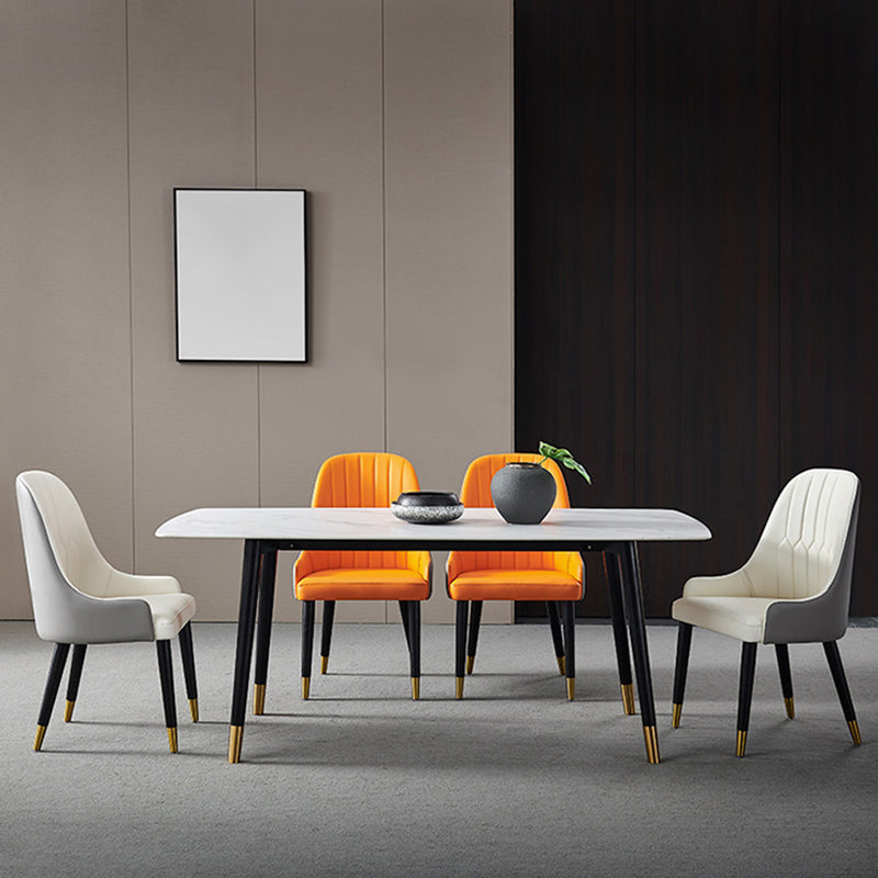 Glam Kitchen Dining Chairs Upholstered Side Chairs with Wood Legs