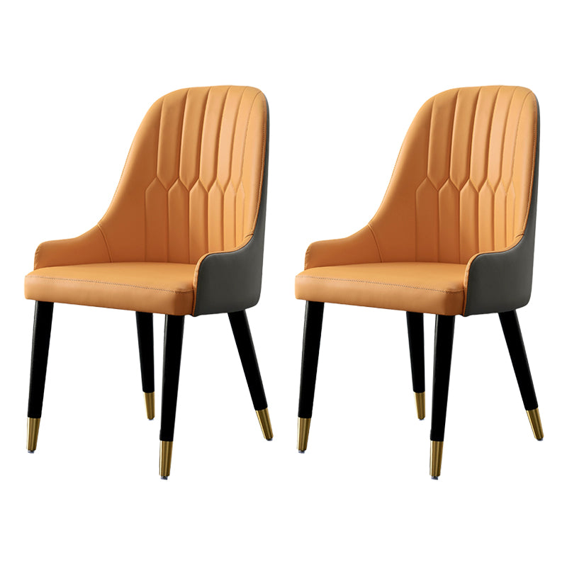 Glam Kitchen Dining Chairs Upholstered Side Chairs with Wood Legs