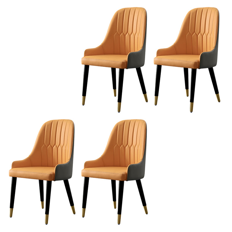 Glam Kitchen Dining Chairs Upholstered Side Chairs with Wood Legs