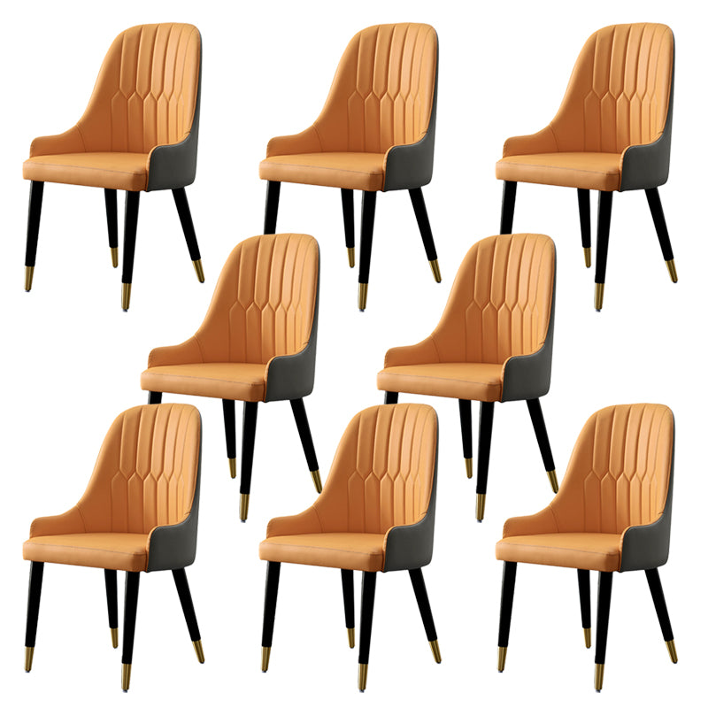 Glam Kitchen Dining Chairs Upholstered Side Chairs with Wood Legs