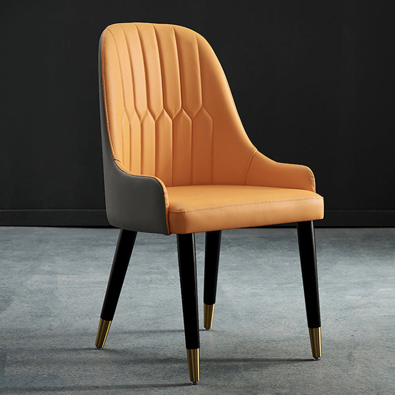 Glam Kitchen Dining Chairs Upholstered Side Chairs with Wood Legs