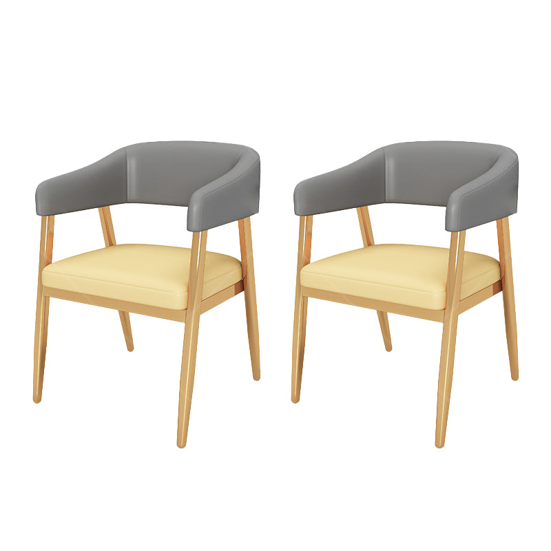 Metal Kitchen Dining Armchairs Open Back Dining Side Chairs for Indoor