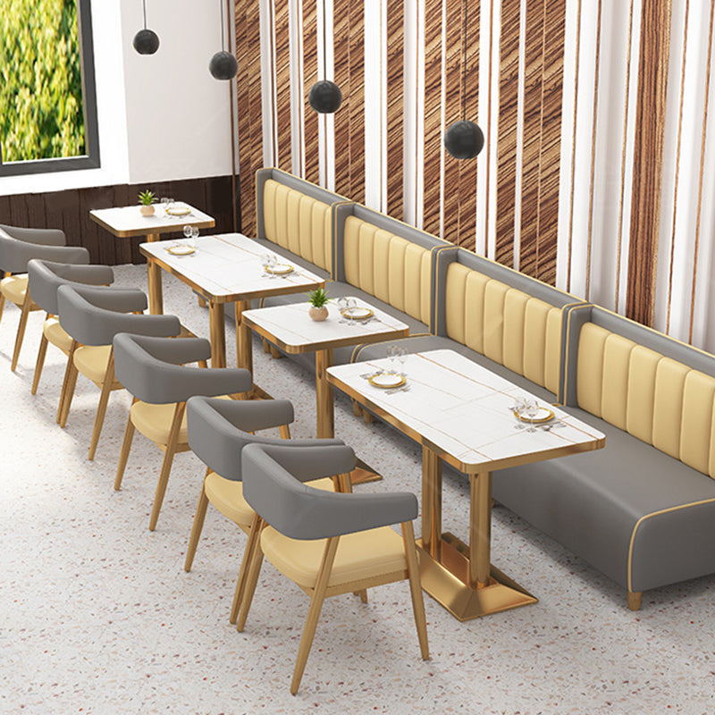 Metal Kitchen Dining Armchairs Open Back Dining Side Chairs for Indoor