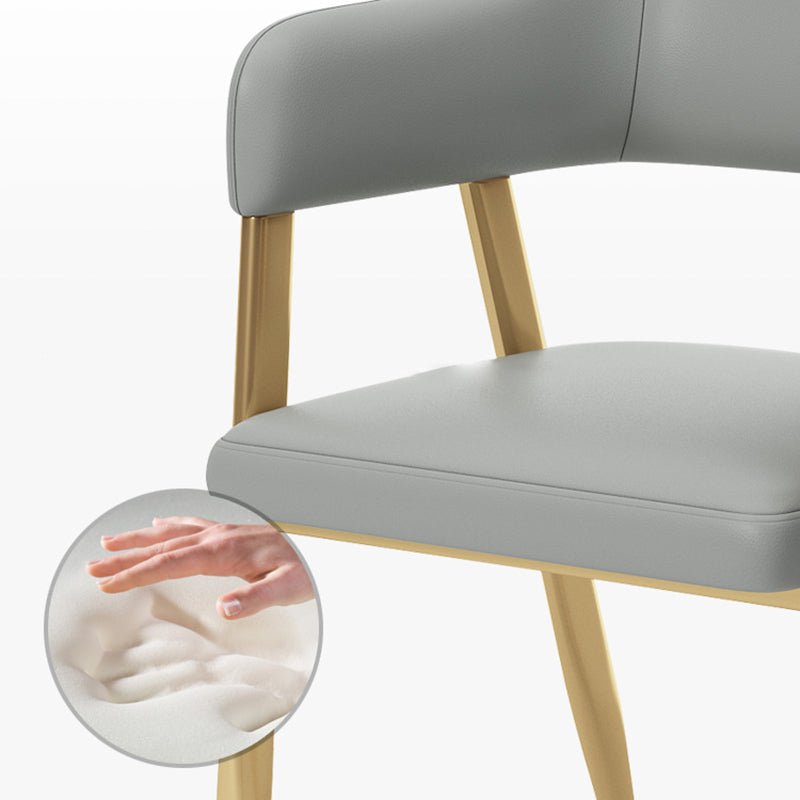 Glam Metal Kitchen Dining Armchairs Open Back Dining Side Chairs