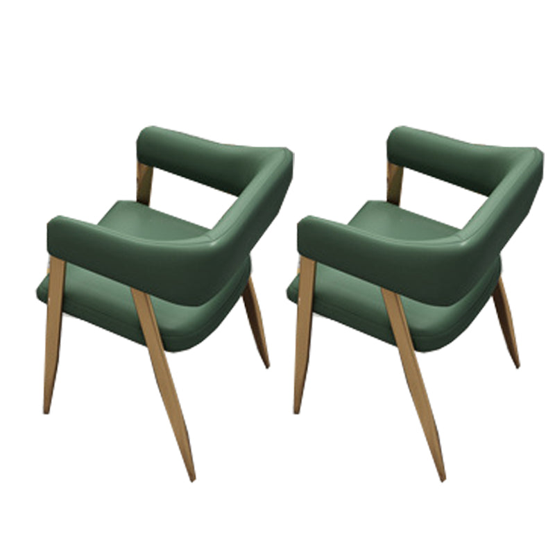 Glam Metal Kitchen Dining Armchairs Open Back Dining Side Chairs