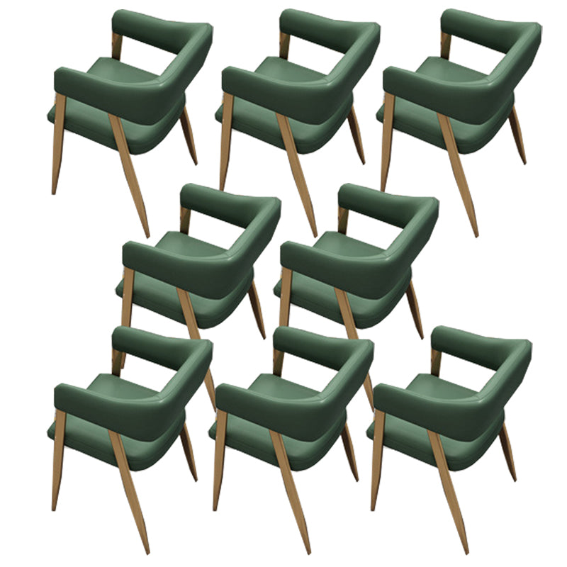 Glam Metal Kitchen Dining Armchairs Open Back Dining Side Chairs