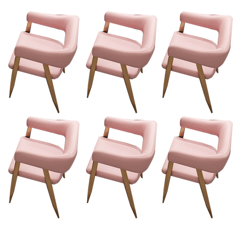 Glam Metal Kitchen Dining Armchairs Open Back Dining Side Chairs