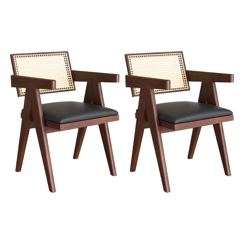 Traditional Kitchen Dining Chairs Rubber Wood Arm Dining Chairs