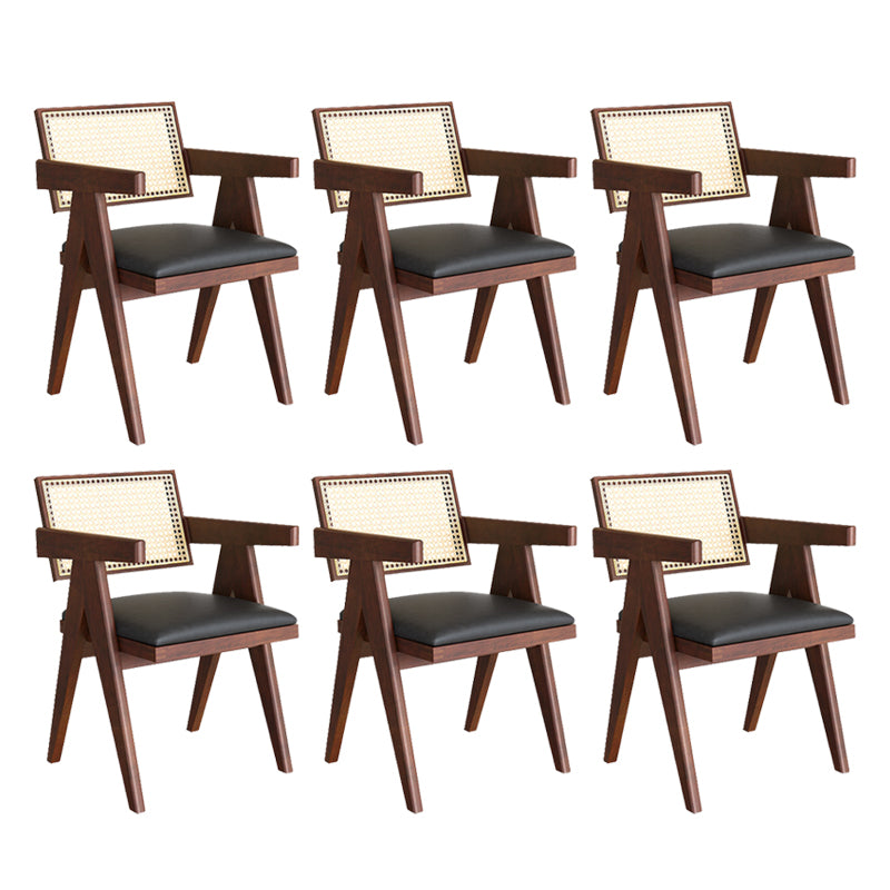 Traditional Kitchen Dining Chairs Rubber Wood Arm Dining Chairs