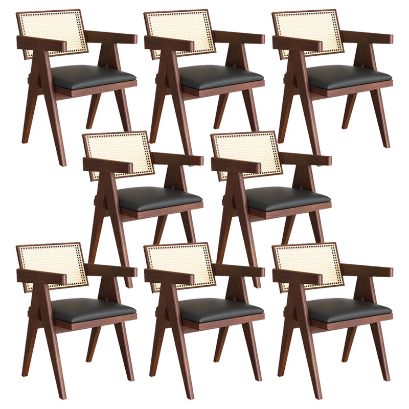 Traditional Kitchen Dining Chairs Rubber Wood Arm Dining Chairs