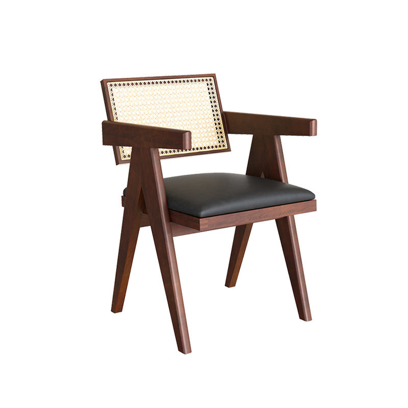 Traditional Kitchen Dining Chairs Rubber Wood Arm Dining Chairs