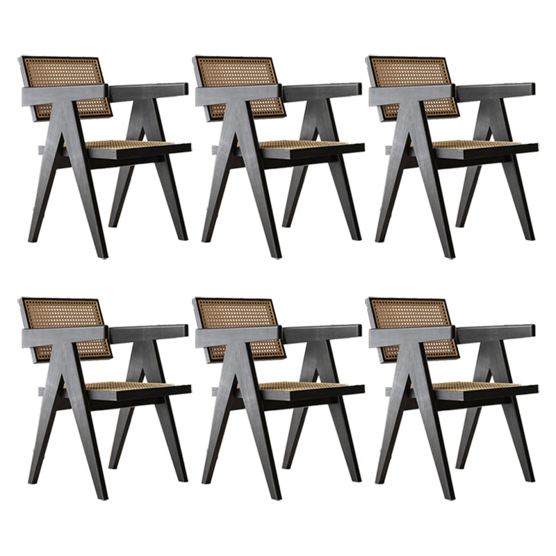Traditional Kitchen Dining Chairs Rubber Wood Arm Dining Chairs