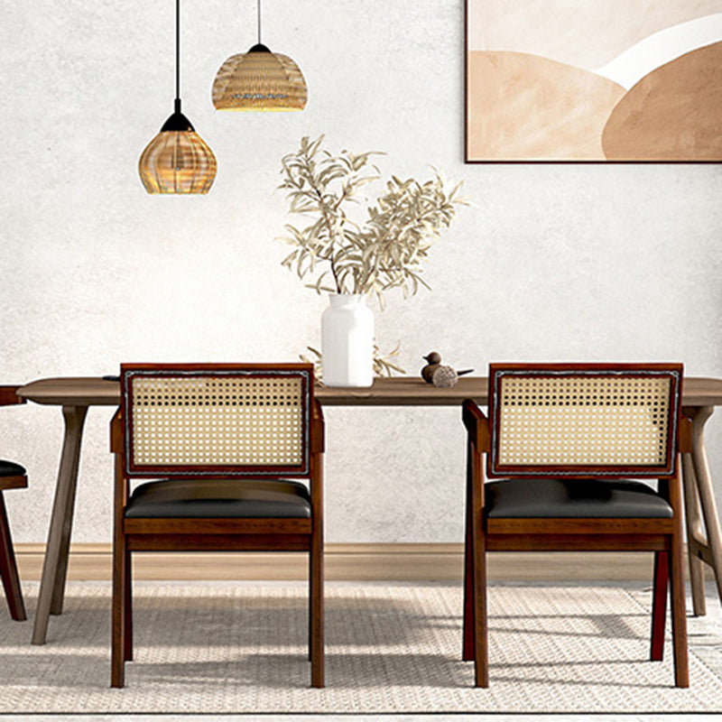 Traditional Kitchen Dining Chairs Rubber Wood Arm Dining Chairs