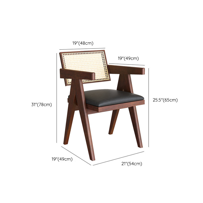 Traditional Kitchen Dining Chairs Rubber Wood Arm Dining Chairs