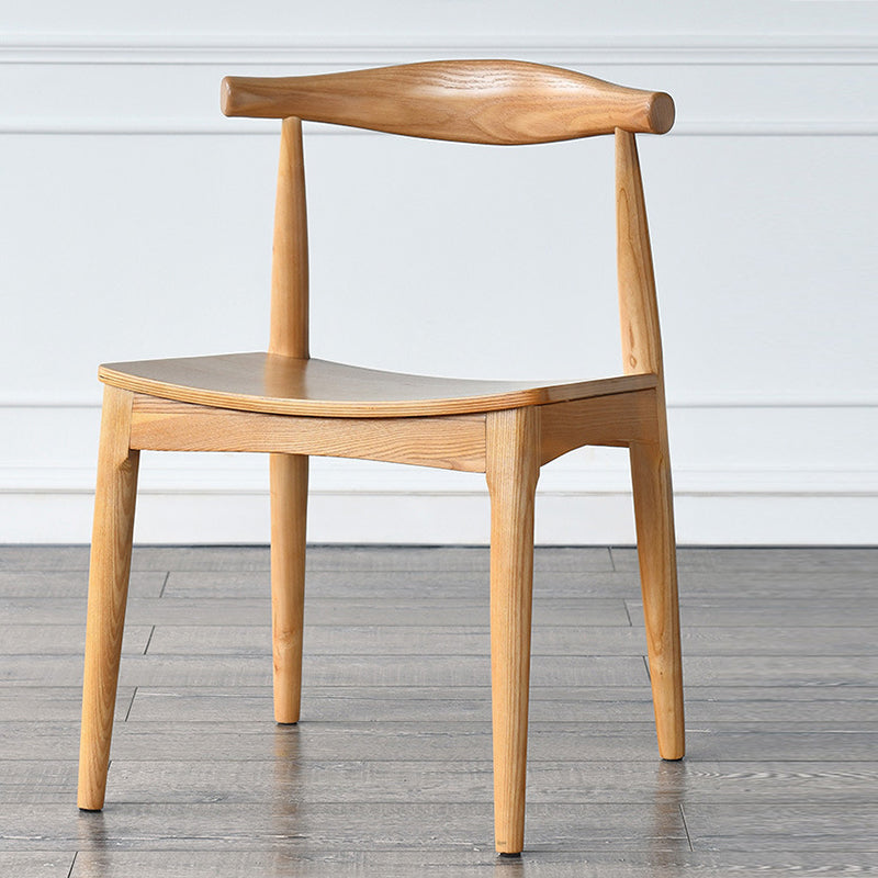 Contemporary Side Chair Wood Open Back Dining Room Chair for Indoor