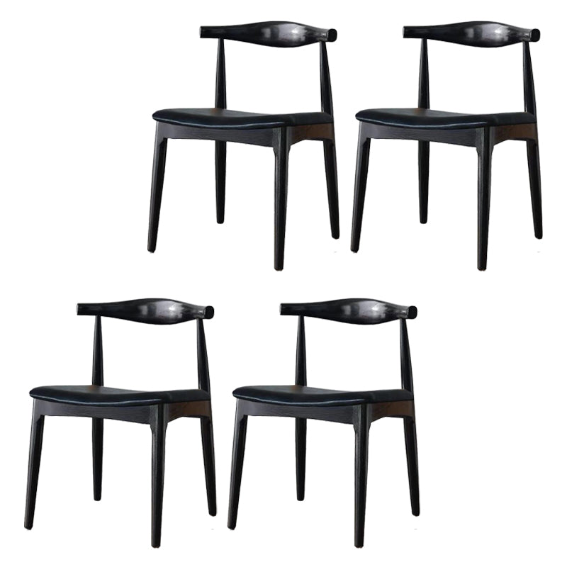 Contemporary Side Chair Wood Open Back Dining Room Chair for Indoor