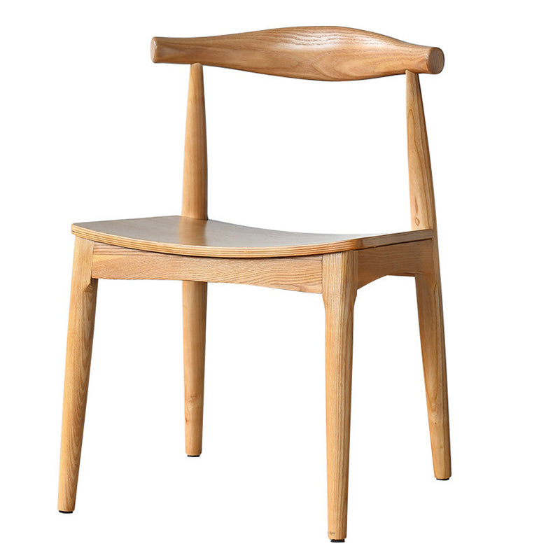 Contemporary Side Chair Wood Open Back Dining Room Chair for Indoor
