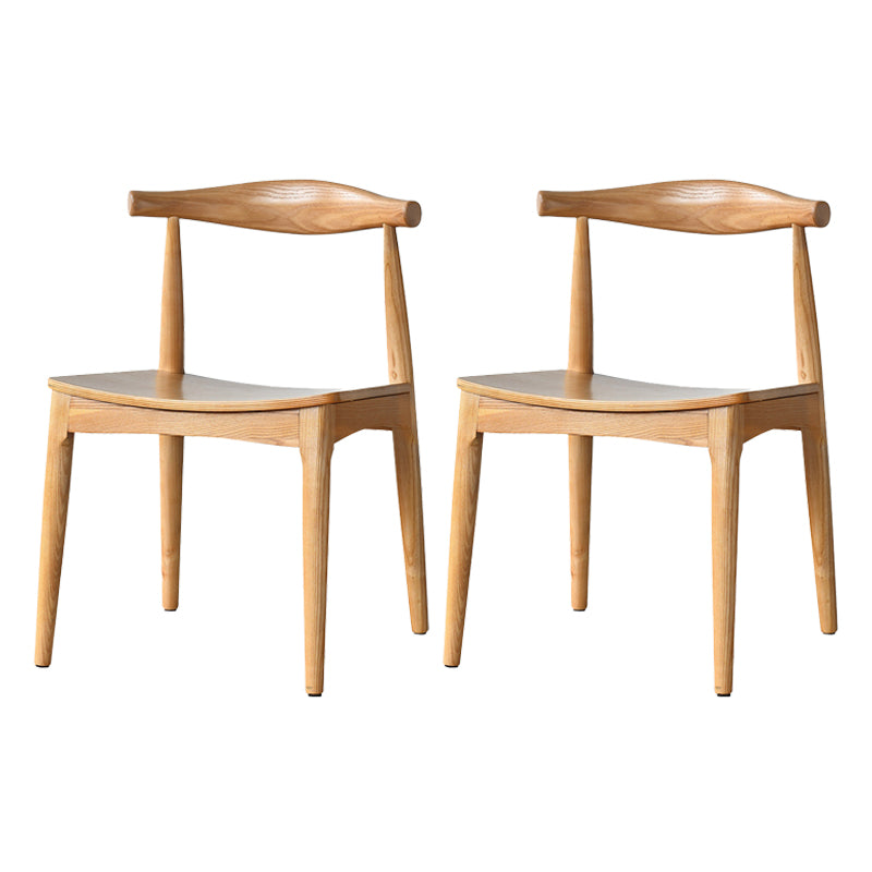 Contemporary Side Chair Wood Open Back Dining Room Chair for Indoor