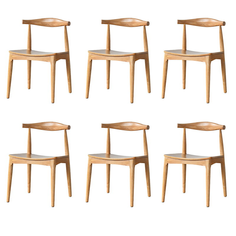 Contemporary Side Chair Wood Open Back Dining Room Chair for Indoor